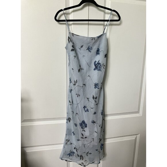 Vintage Lucent Dress Womens S Blue Floral Fairy Y2K 2000s Square Neck 90s - Picture 1 of 11